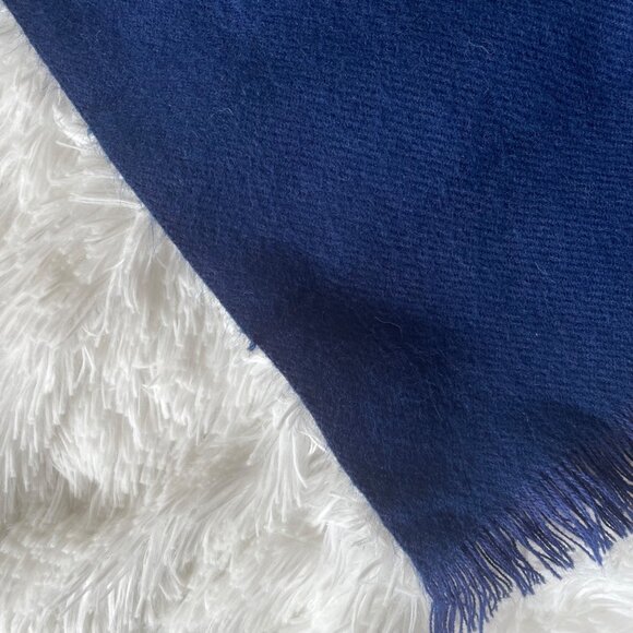 Royal Blue Winter Scarf With Fringe Unisex 52" x 11" Wide Warm Soft Accessory - Picture 3 of 8